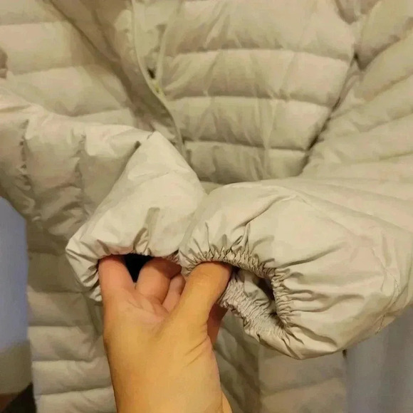 IL Piumino Italian Real Goose Down Coat Italy Off White Puffer A Line Parka Sz S - Picture 4 of 7